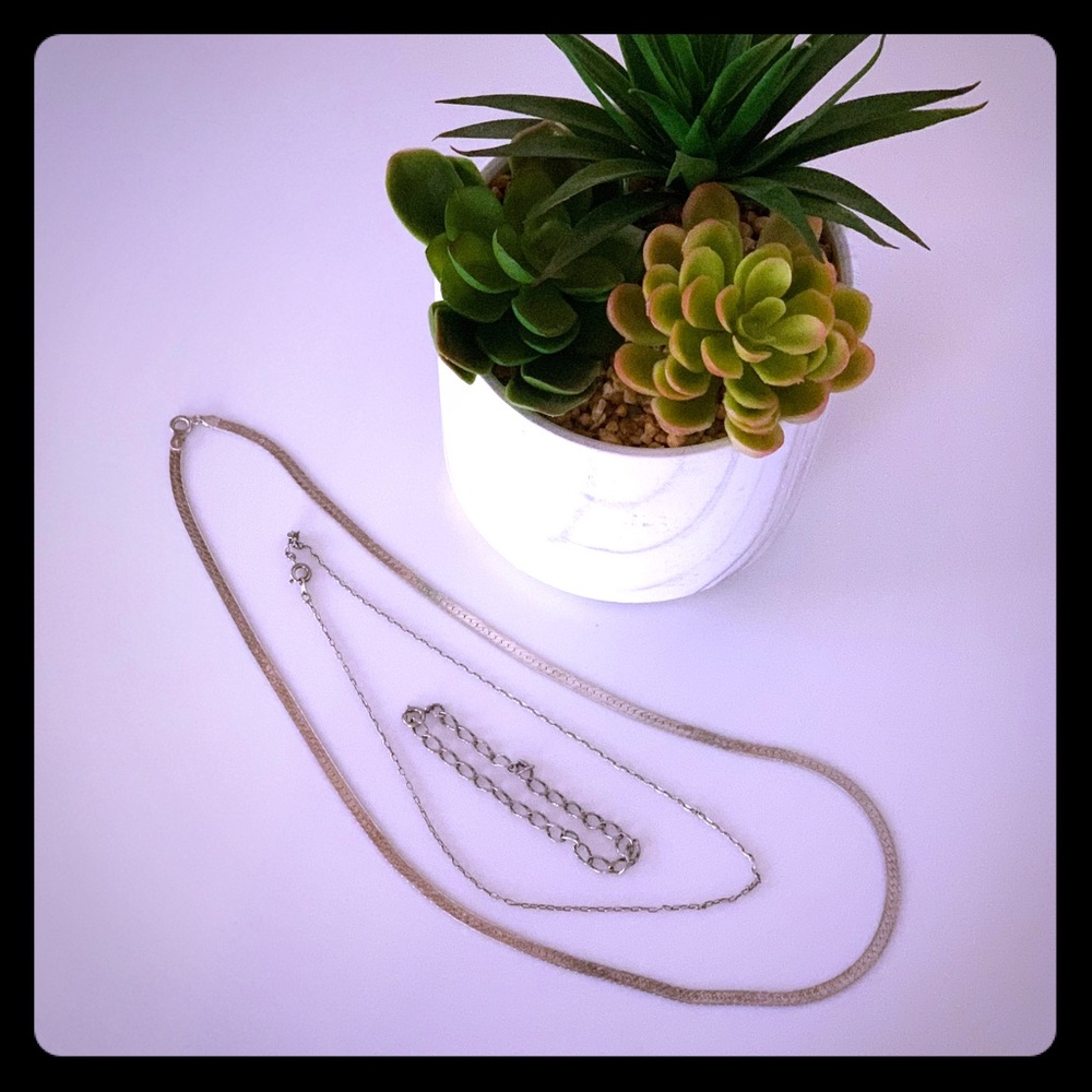 Set of THREE Sterling Silver Chains